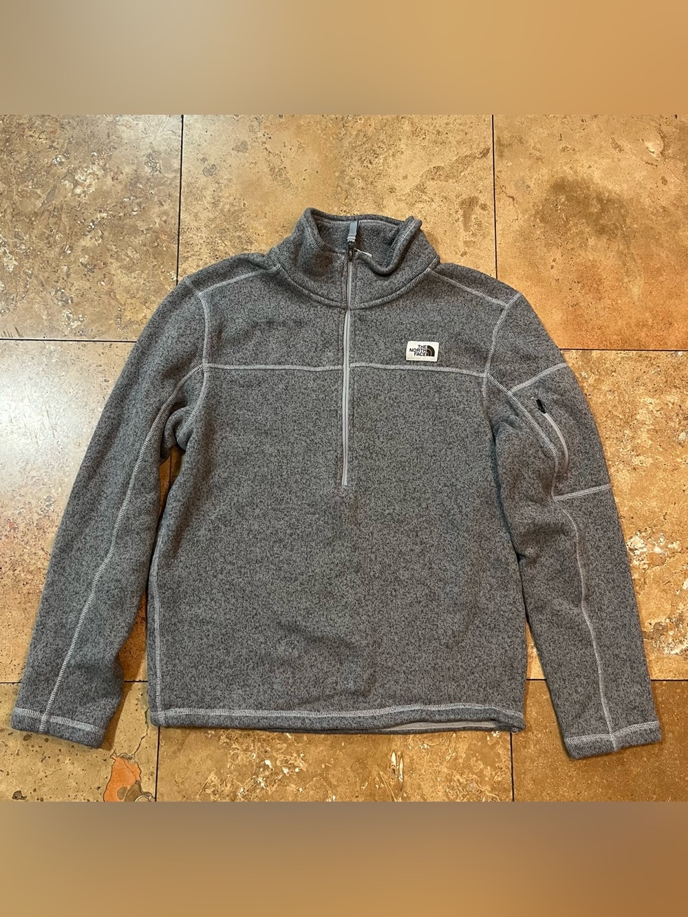 The North Face Men’s 1/4 Zip Fleece Pullover Jacket Size Medium Gray